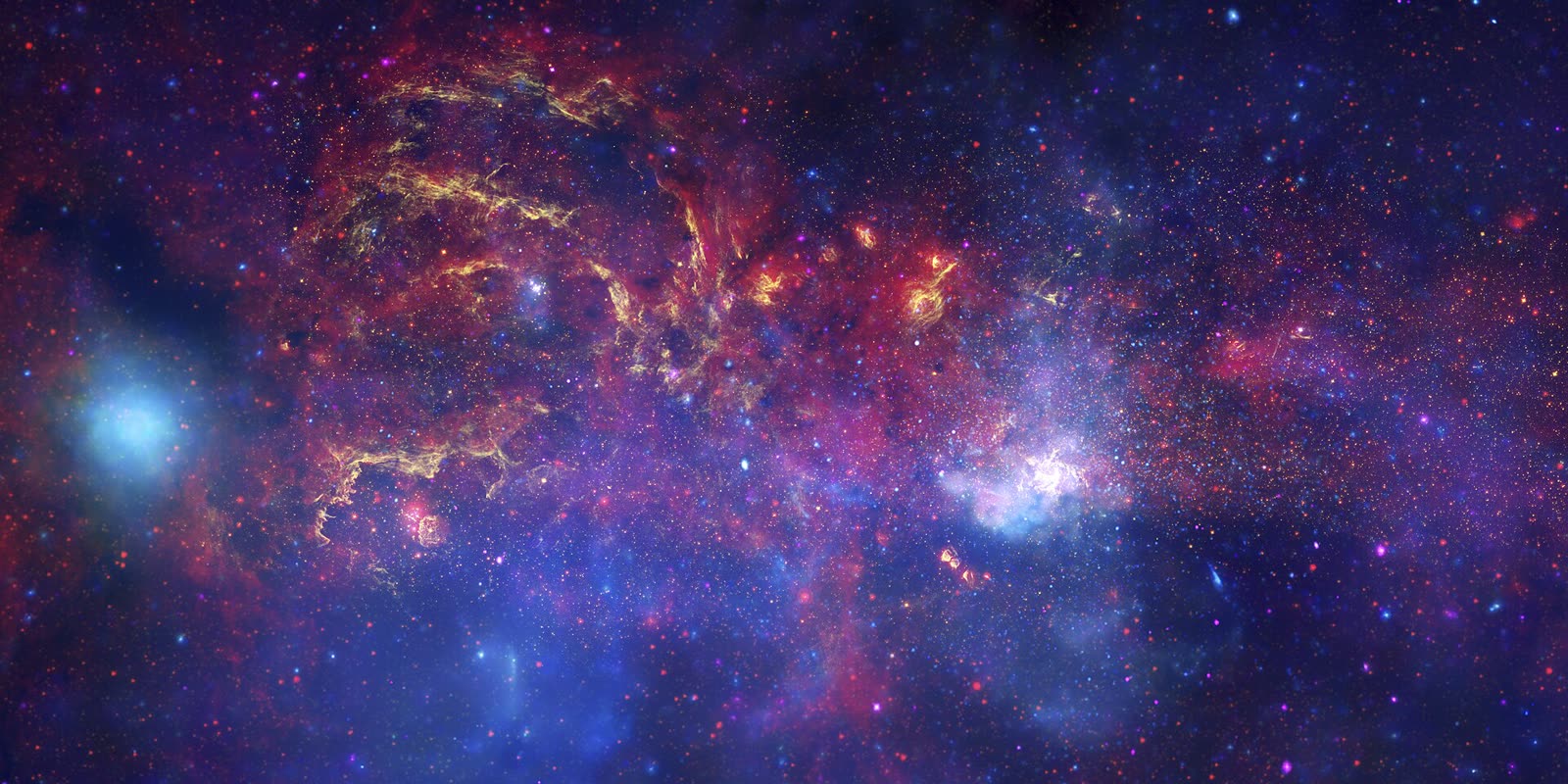 Composite telescope image of the centre of the Milky Way